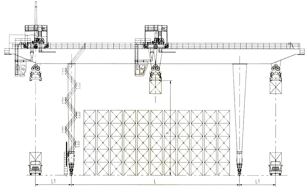 container gantry crane drawing